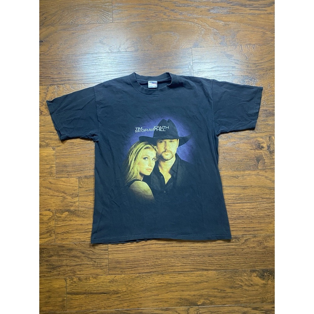 Vintage Tim McGraw Faith Hill Soul2Soul Tour 2000 T-Shirt Black Large All Sport